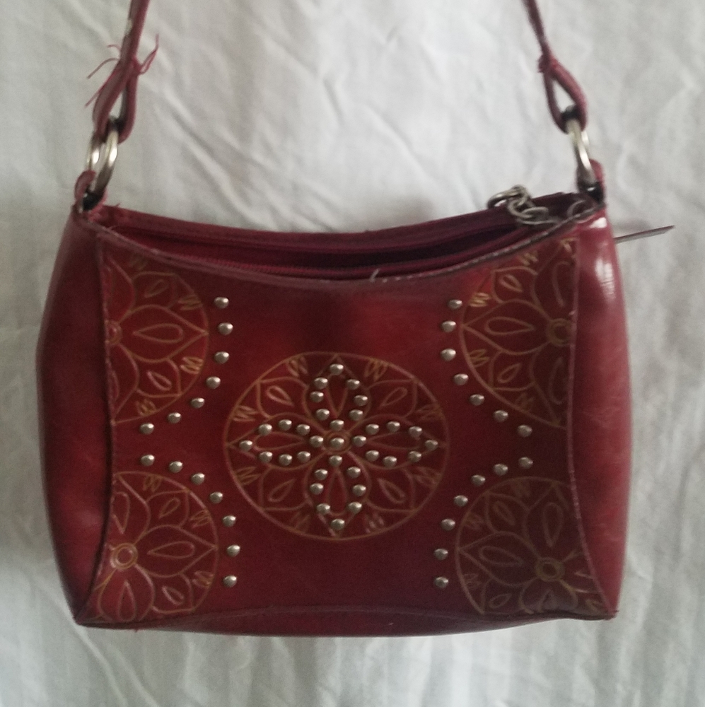 Red Purse with sliver studs